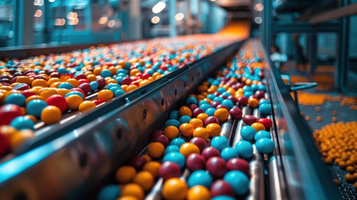 Sweets production on the conveyor belt | Copyright: hisilly, AI generated / Adobe Stock
