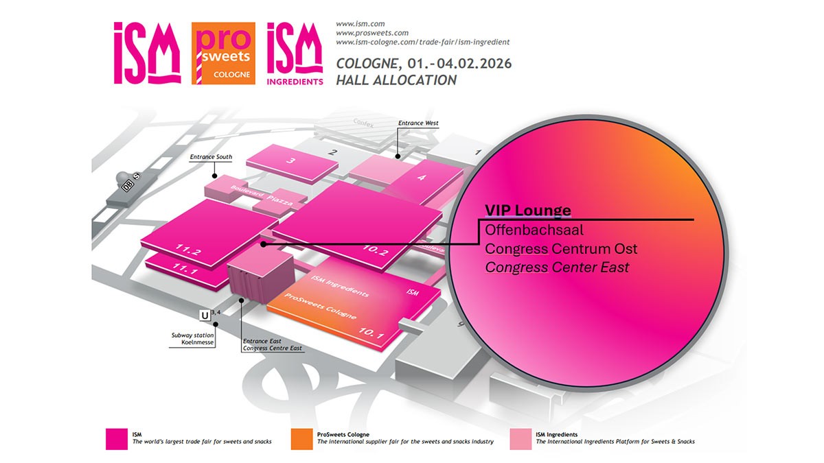 Hall plan ISM ProSweets Cologne with Sweets Lounge
