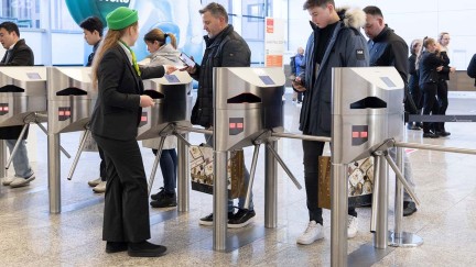 Turnstile at the entrance to ISM Cologne