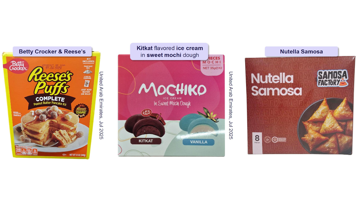 Product range of three different brand collaborations